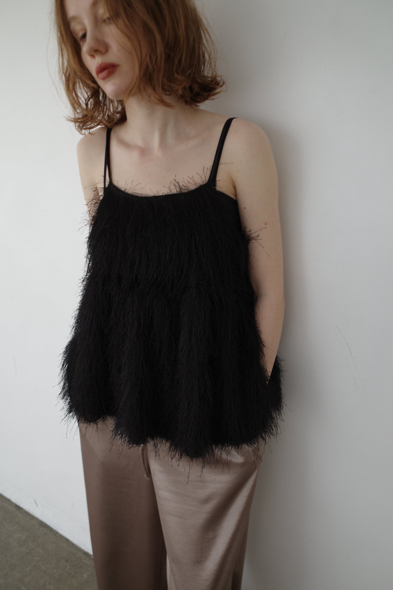 Front ribbon shaggy top