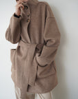 【予約販売】11月中旬発送-Back button stand shaggy coat