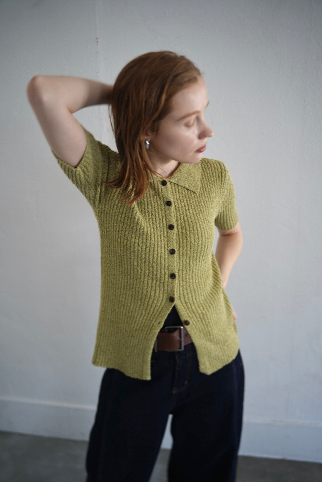 Bouclé knit polo
