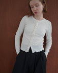 Dot frill cardigan