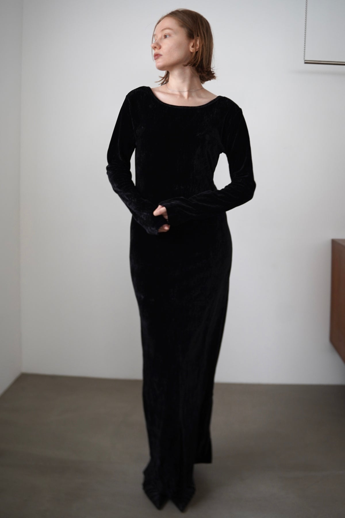 Velours back open one-piece