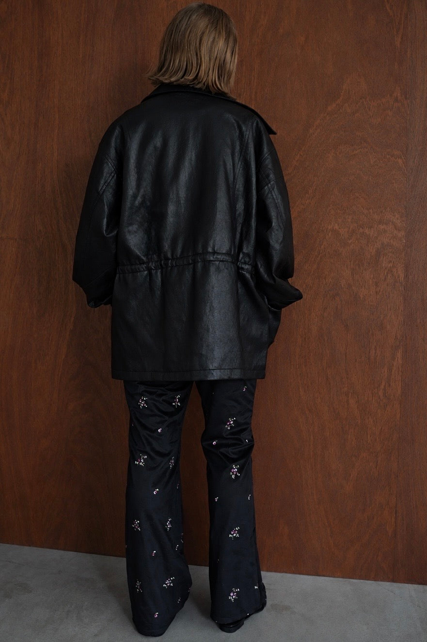 String leather jacket