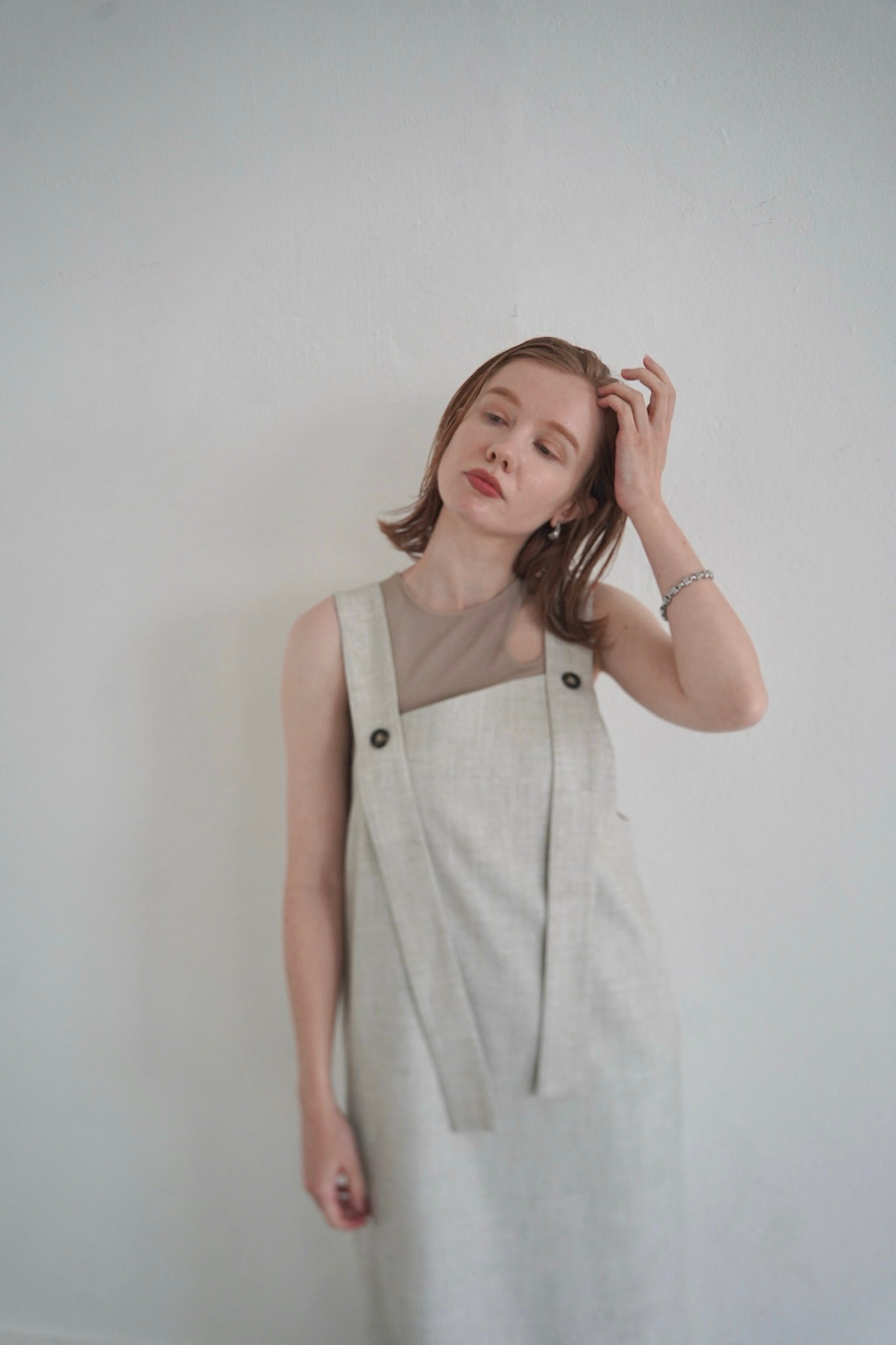 【7/8-再入荷】２Way tuck slit one-piece