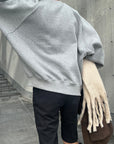 Curve sleeve sweat pullover