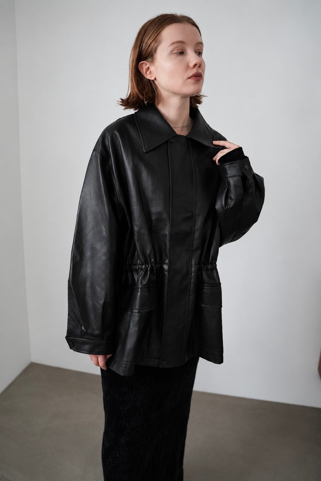 String leather jacket