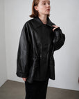 String leather jacket