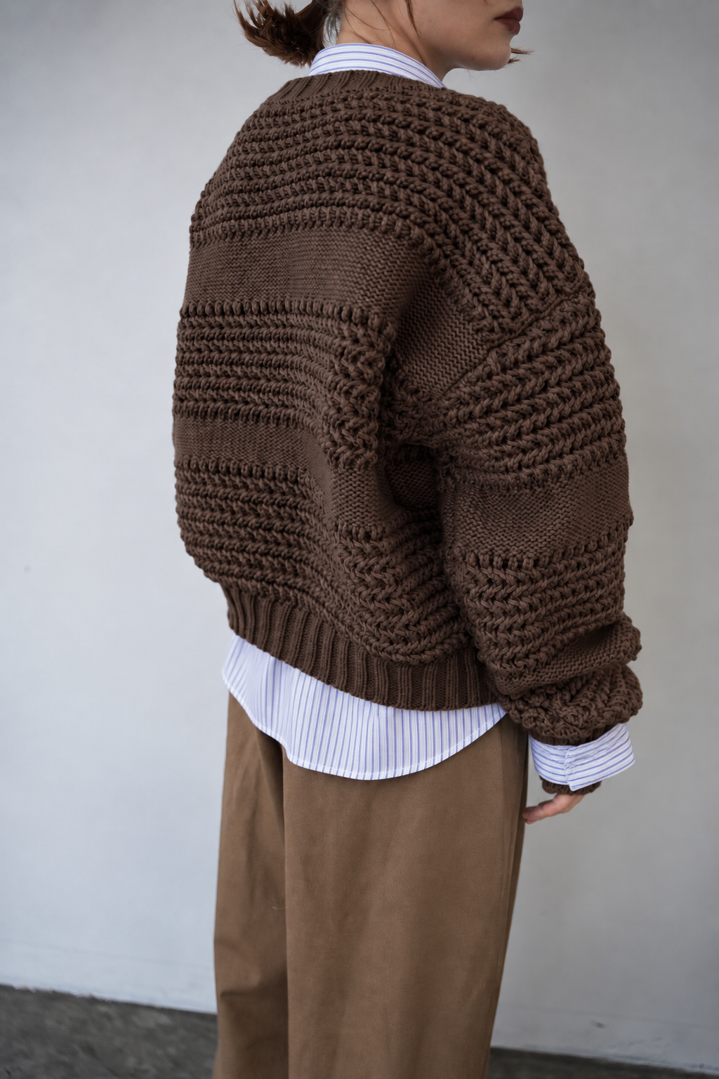 Low Gauge Texture Zip Cardigan