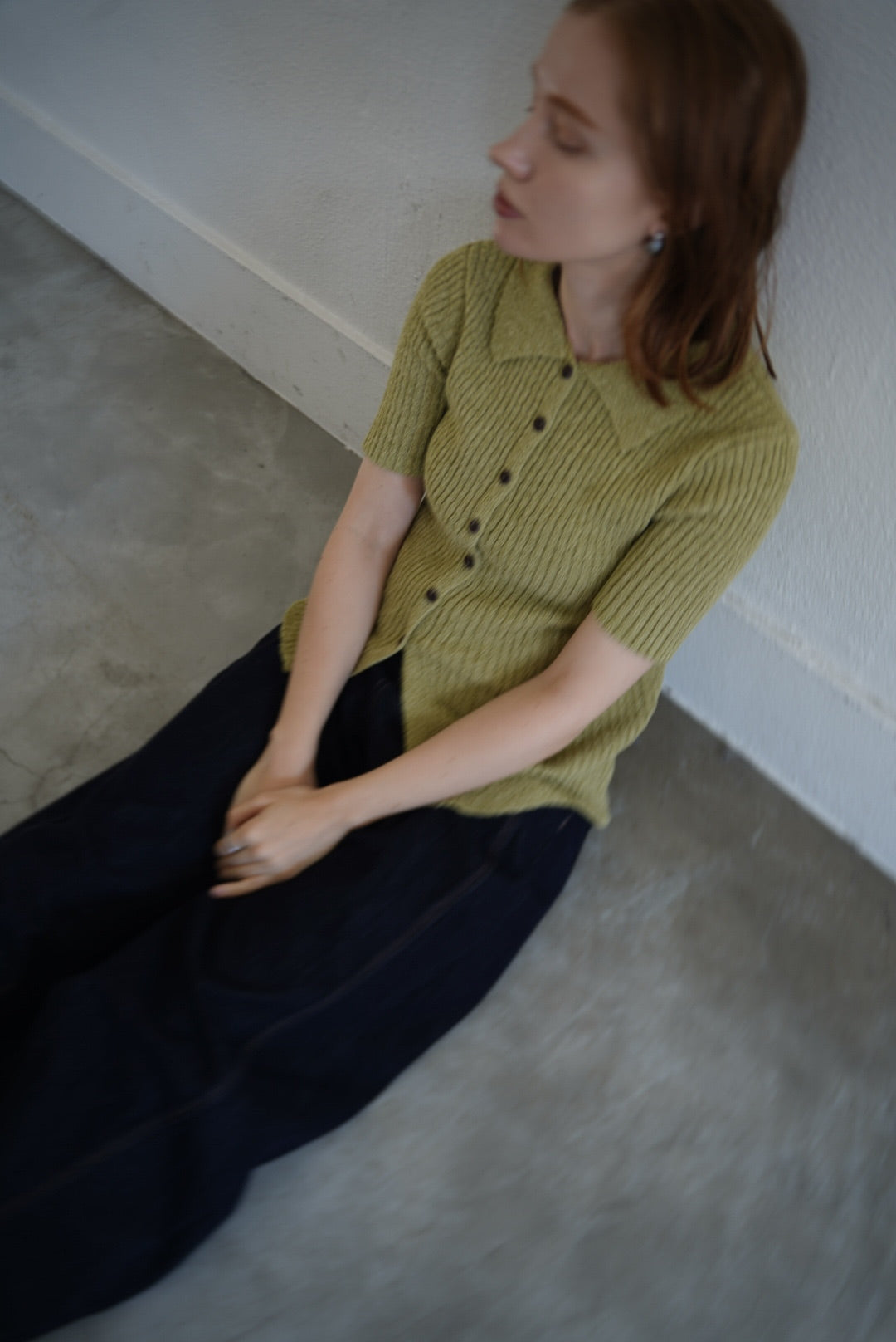 Bouclé knit polo