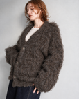 Shaggy mohair cardigan