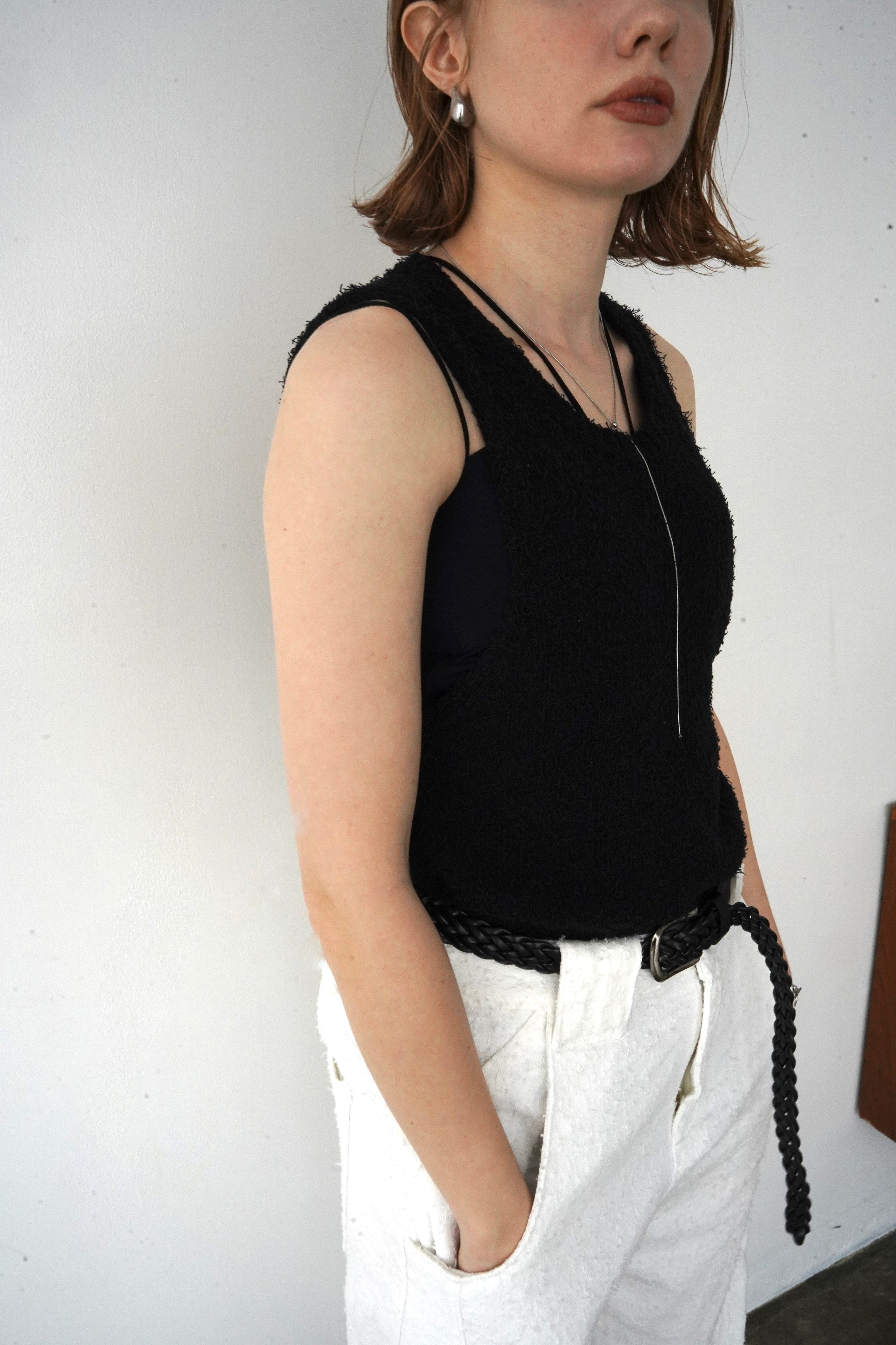 Back open knit tops