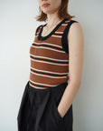 Bi-color boarder tank top
