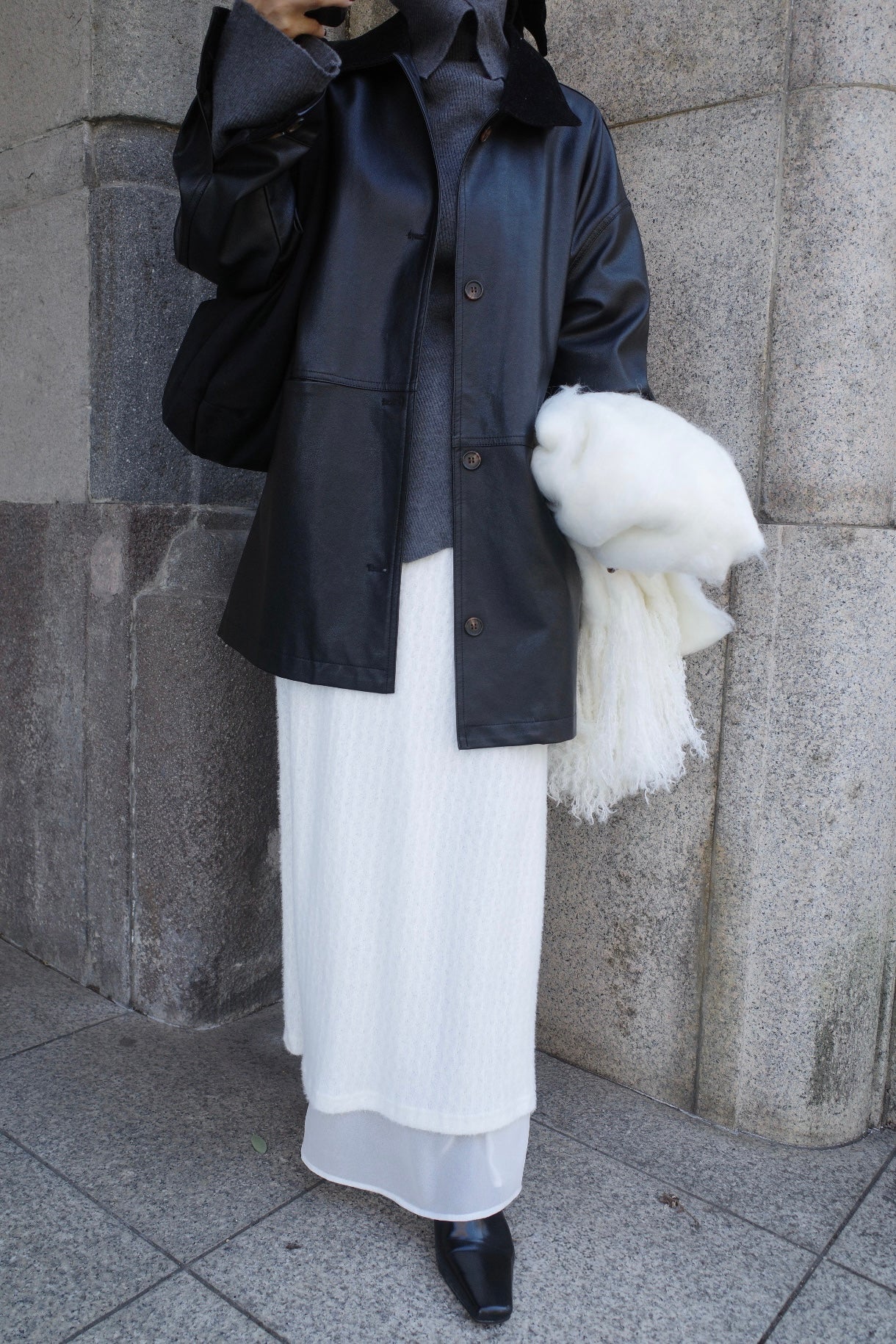 Alpaca layered skirt