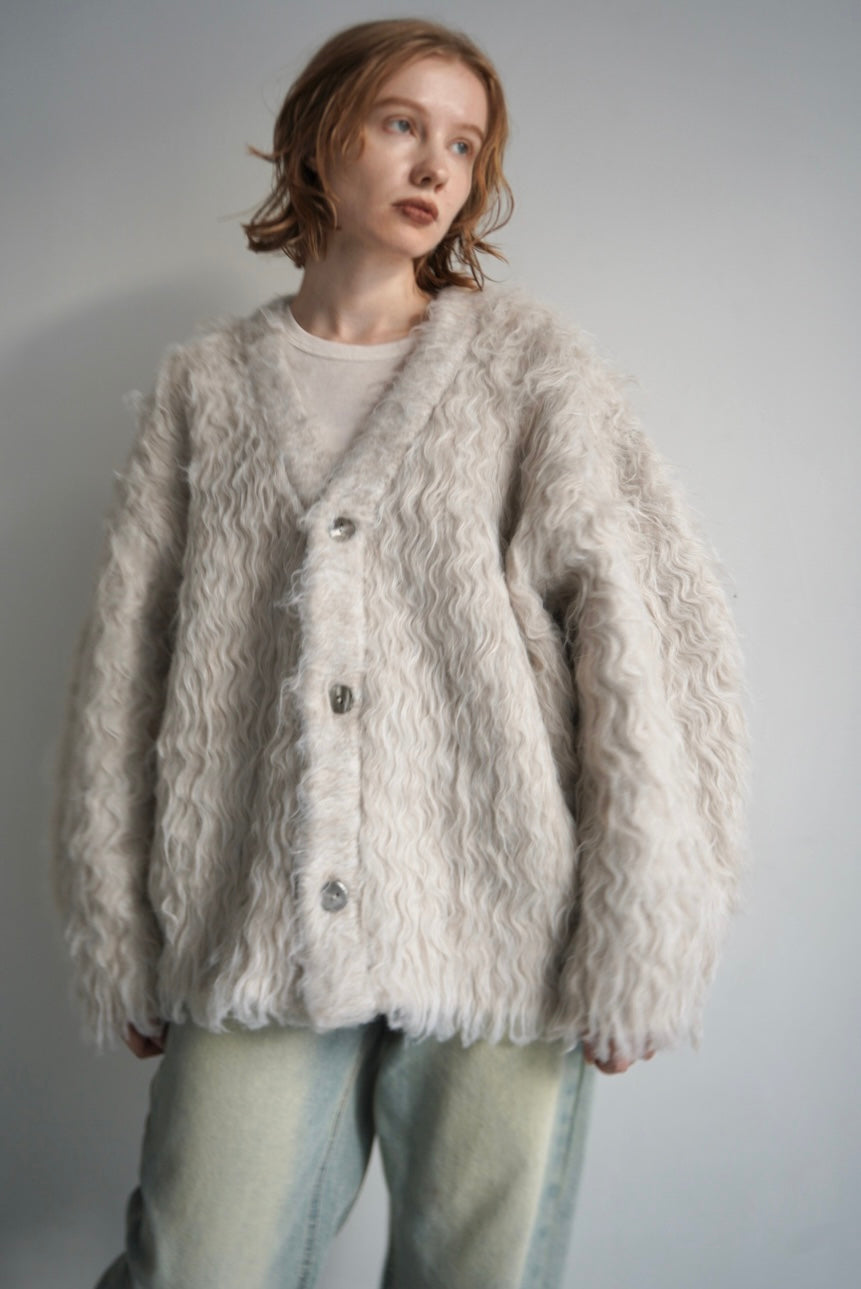 Shaggy mohair cardigan