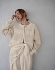 Low Gauge Texture Zip Cardigan