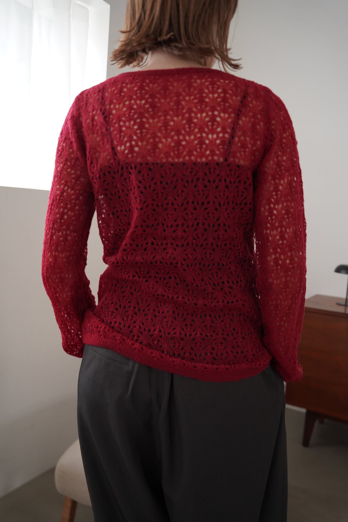 Mohair Touch Openwork Cardigan