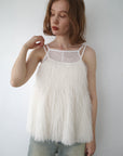 Front ribbon shaggy top