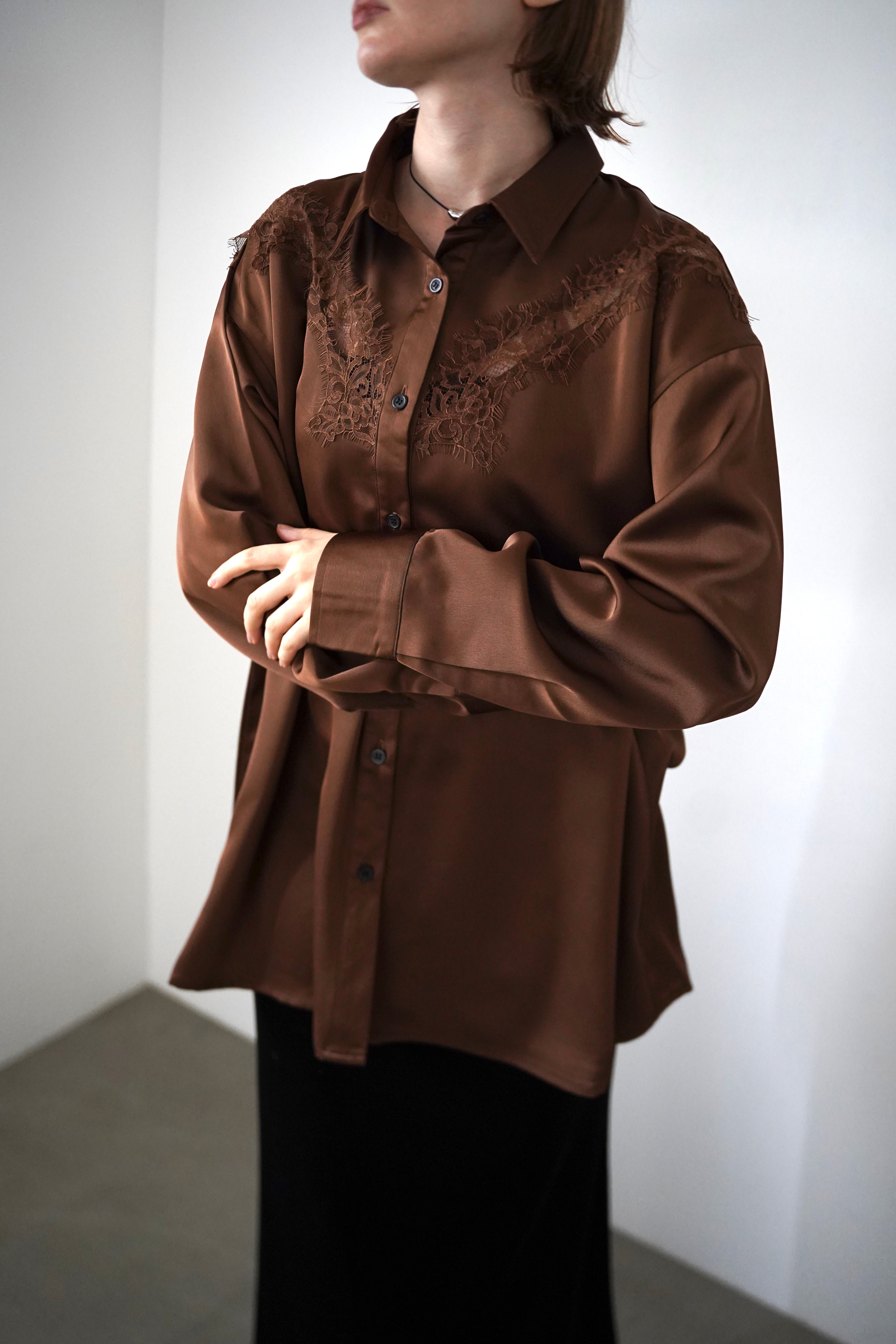Satin race over shirt