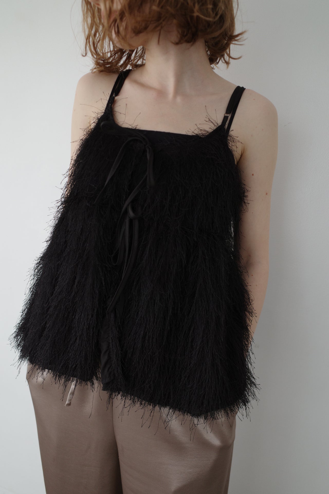 Front ribbon shaggy top