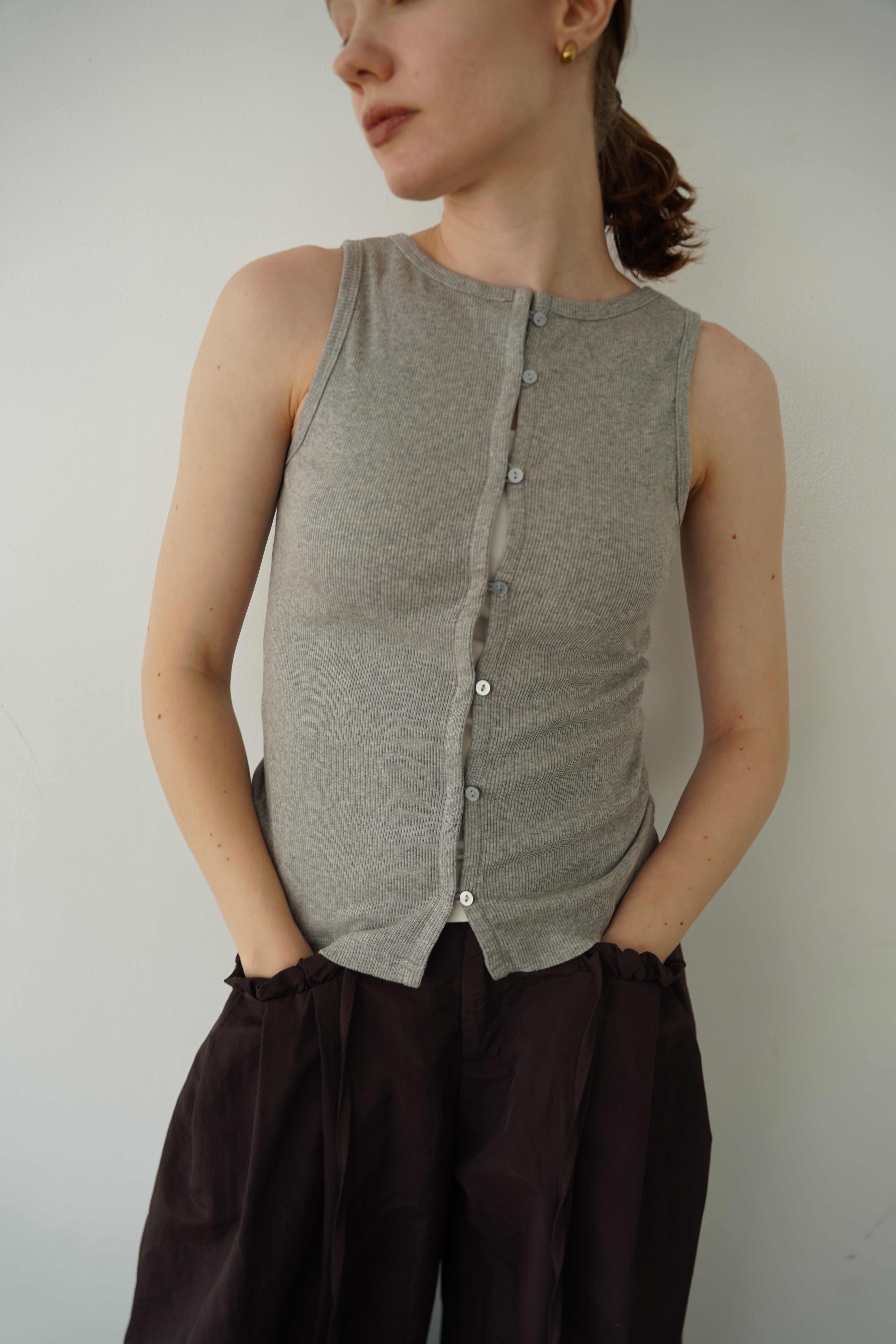 2WAY button tank top