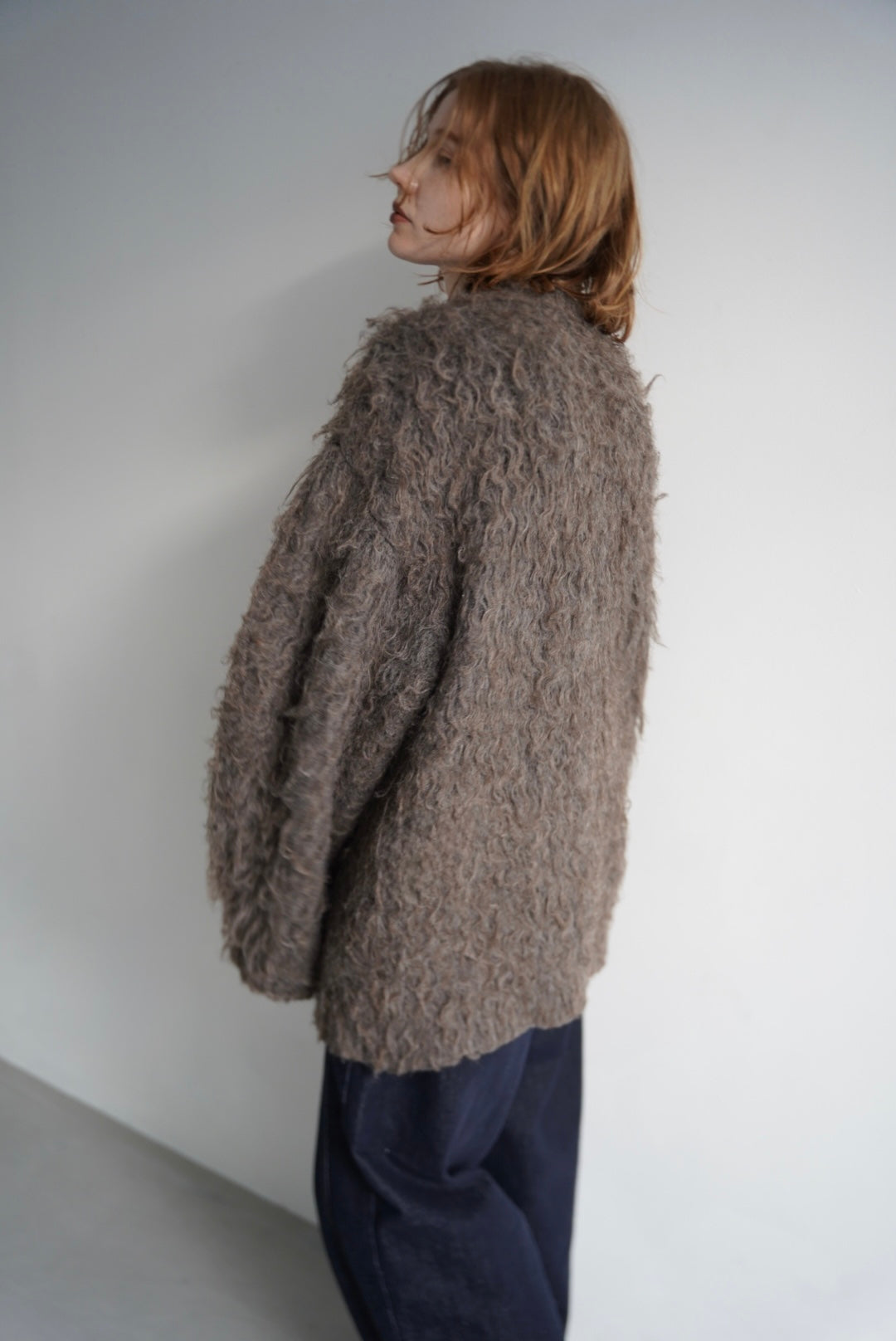 Shaggy mohair cardigan