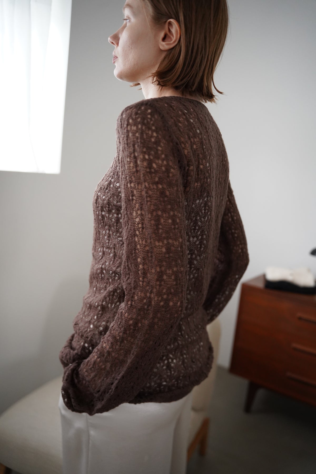 Mohair Touch Openwork Cardigan