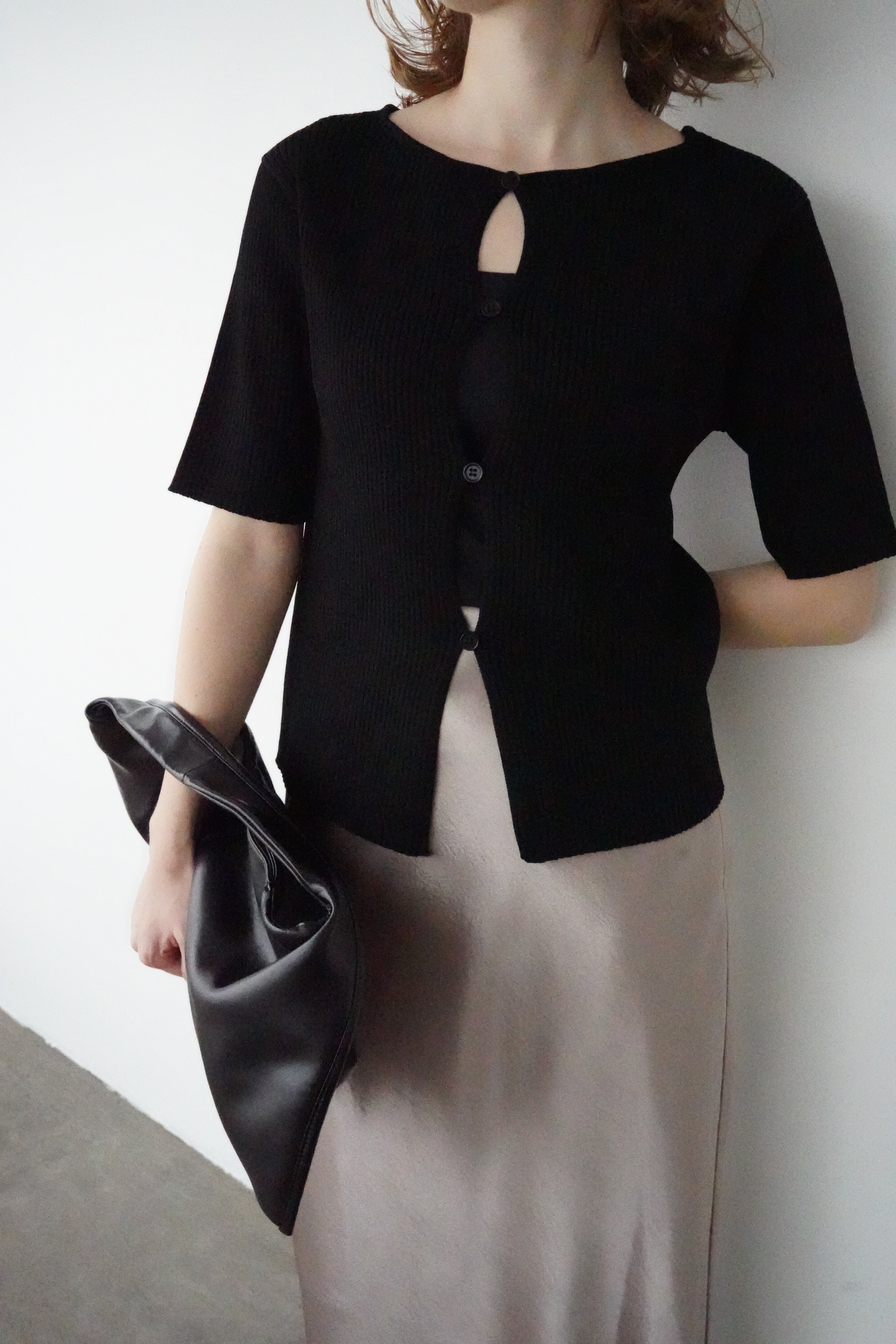 Front button half sleeve top