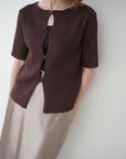 Front button half sleeve top