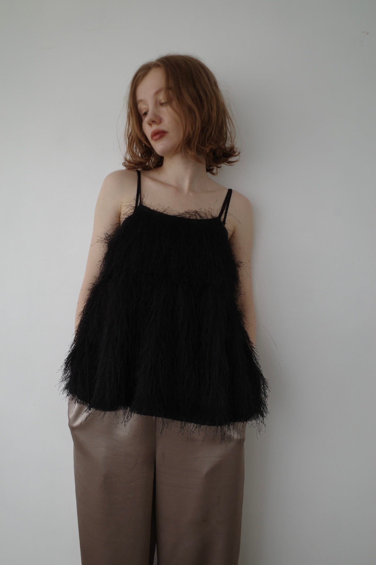 Front ribbon shaggy top