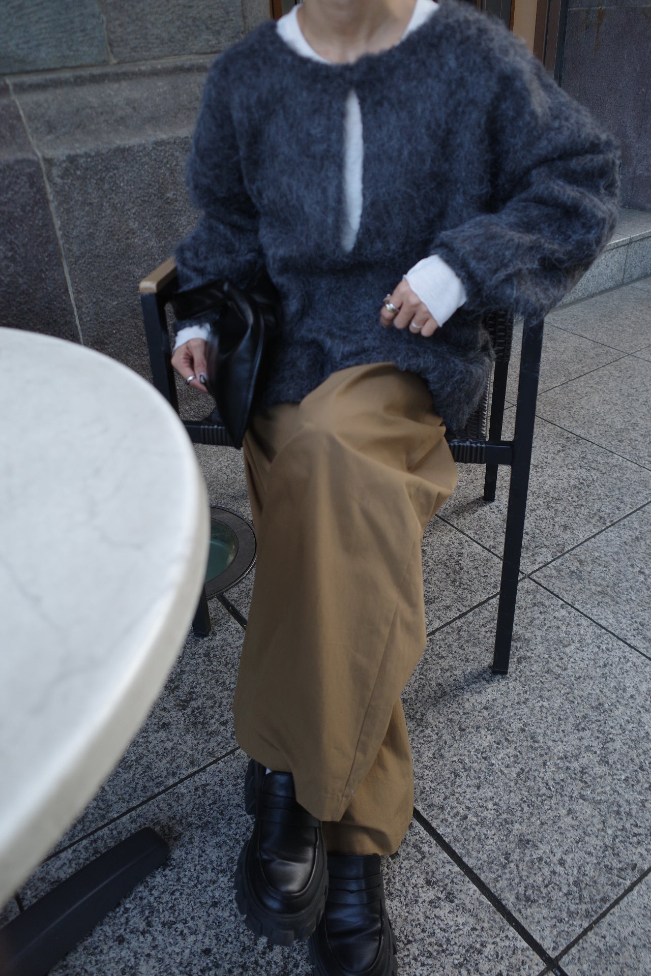 Deep skipper mohair knit