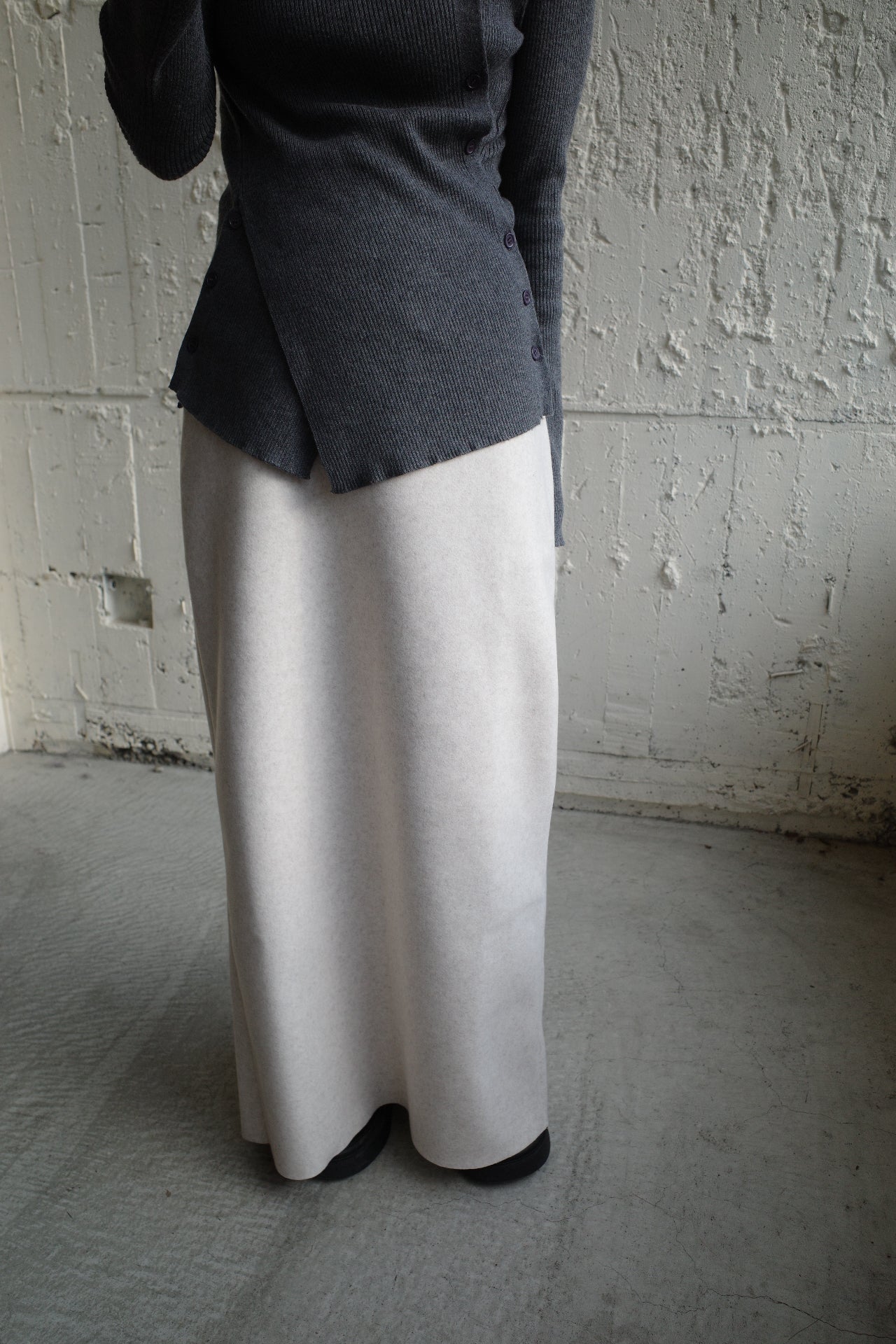 Wool soft long skirt