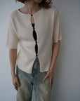 Front button half sleeve top