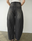 Curve balloon denim pants