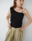 One shoulder lib top
