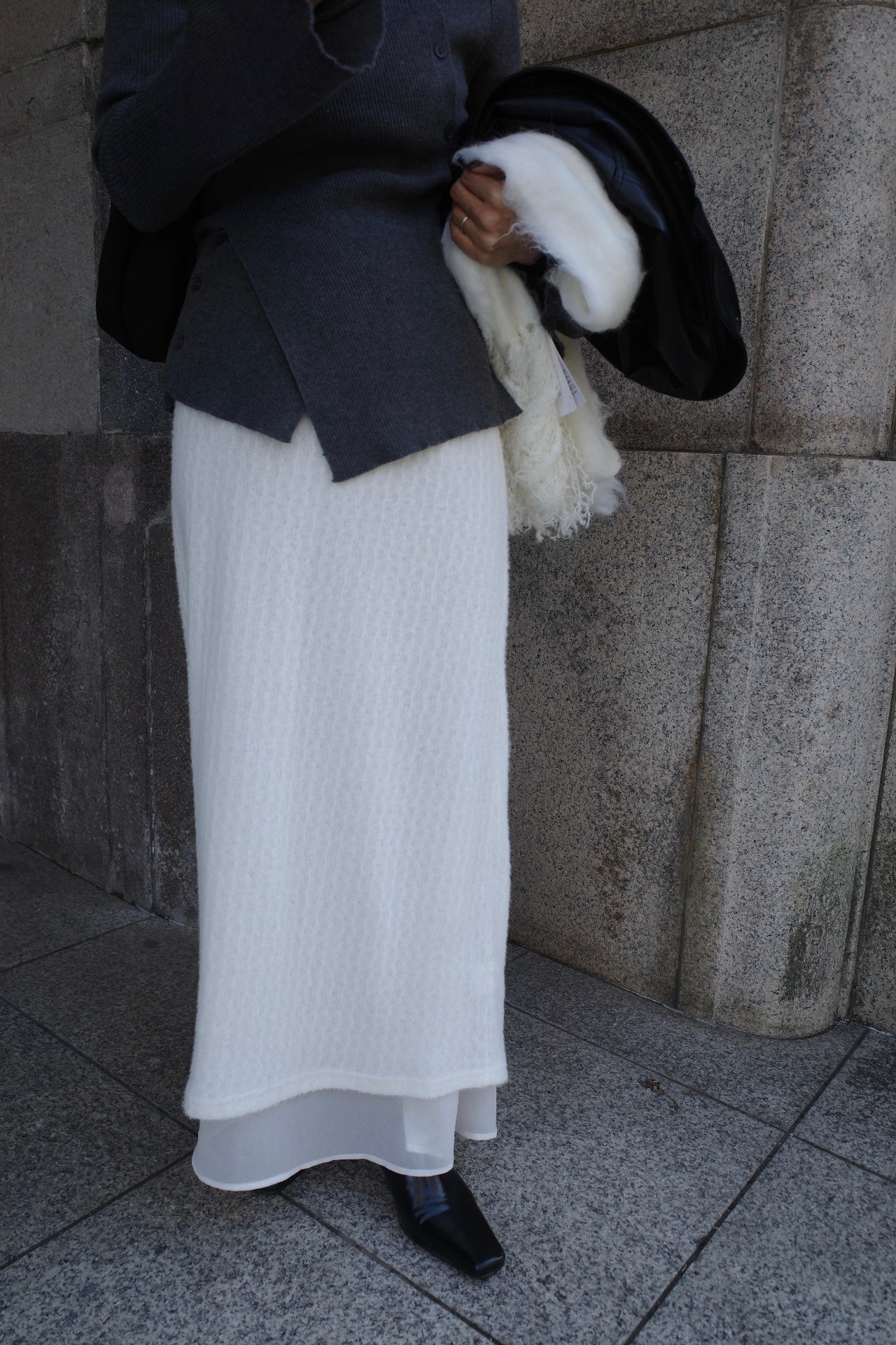 Alpaca layered skirt