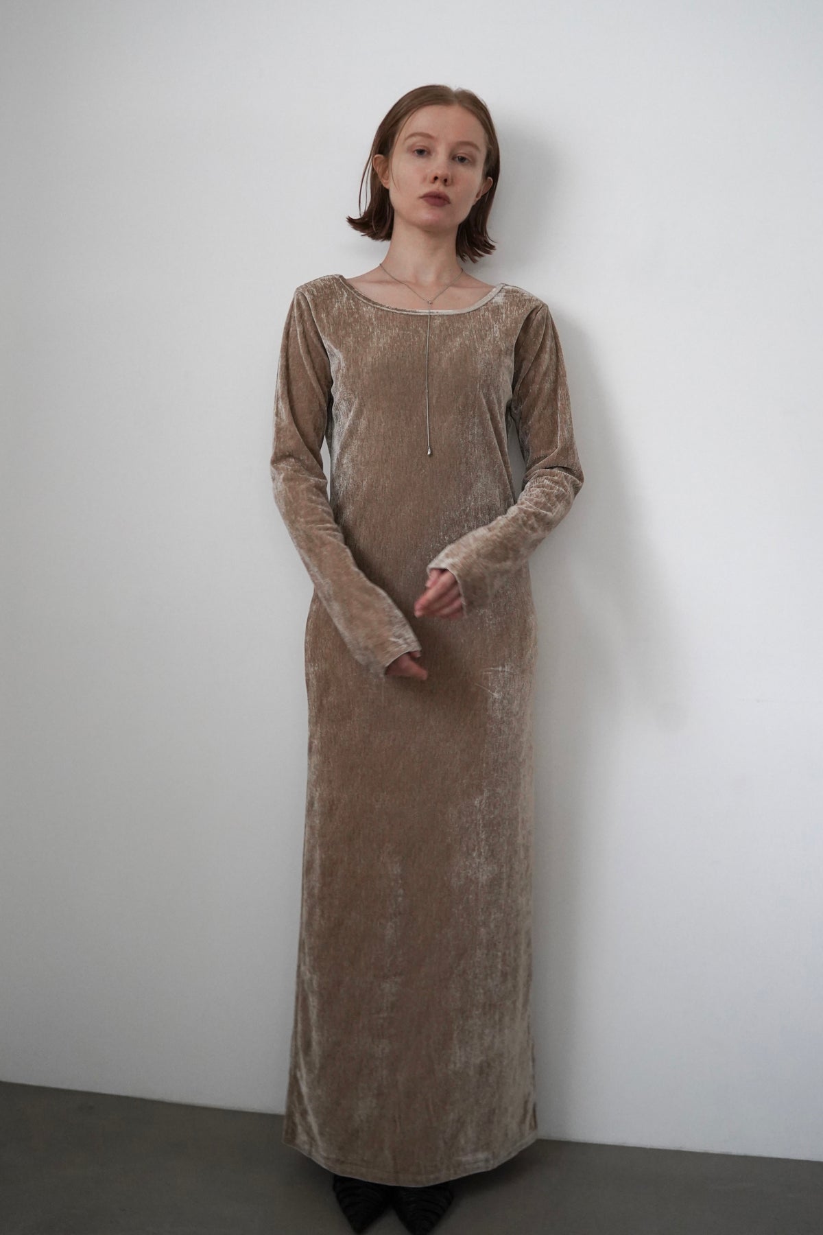 Velours back open one-piece