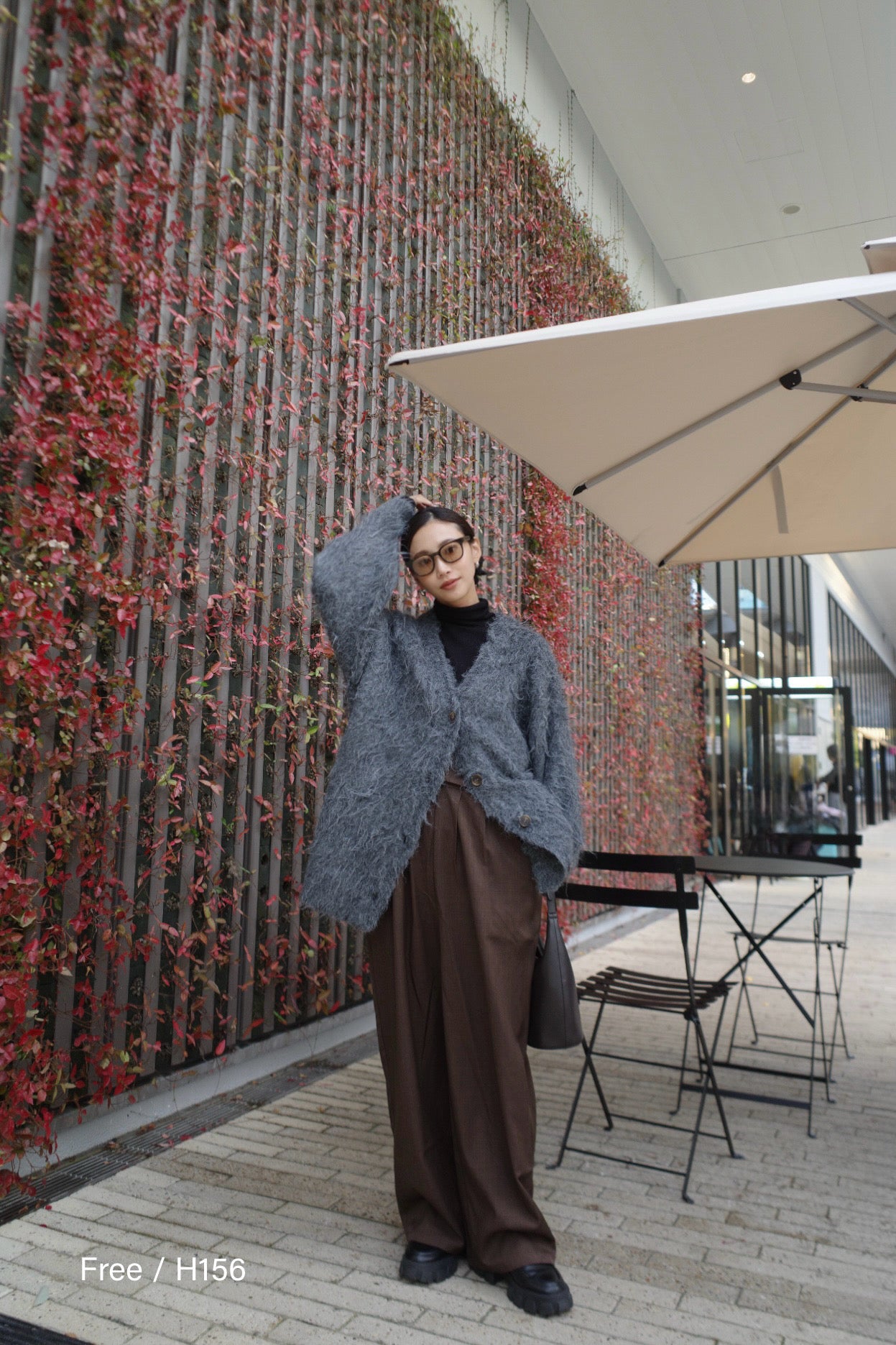 Shaggy mohair long cardigan