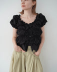Shirring  puff volume tops
