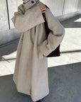 Stand neck Raglan sleeve long coat