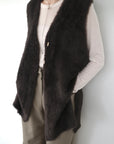 Double face shaggy gilet