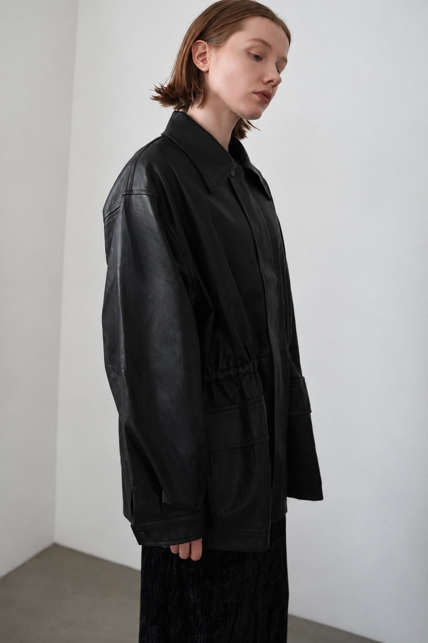 String leather jacket