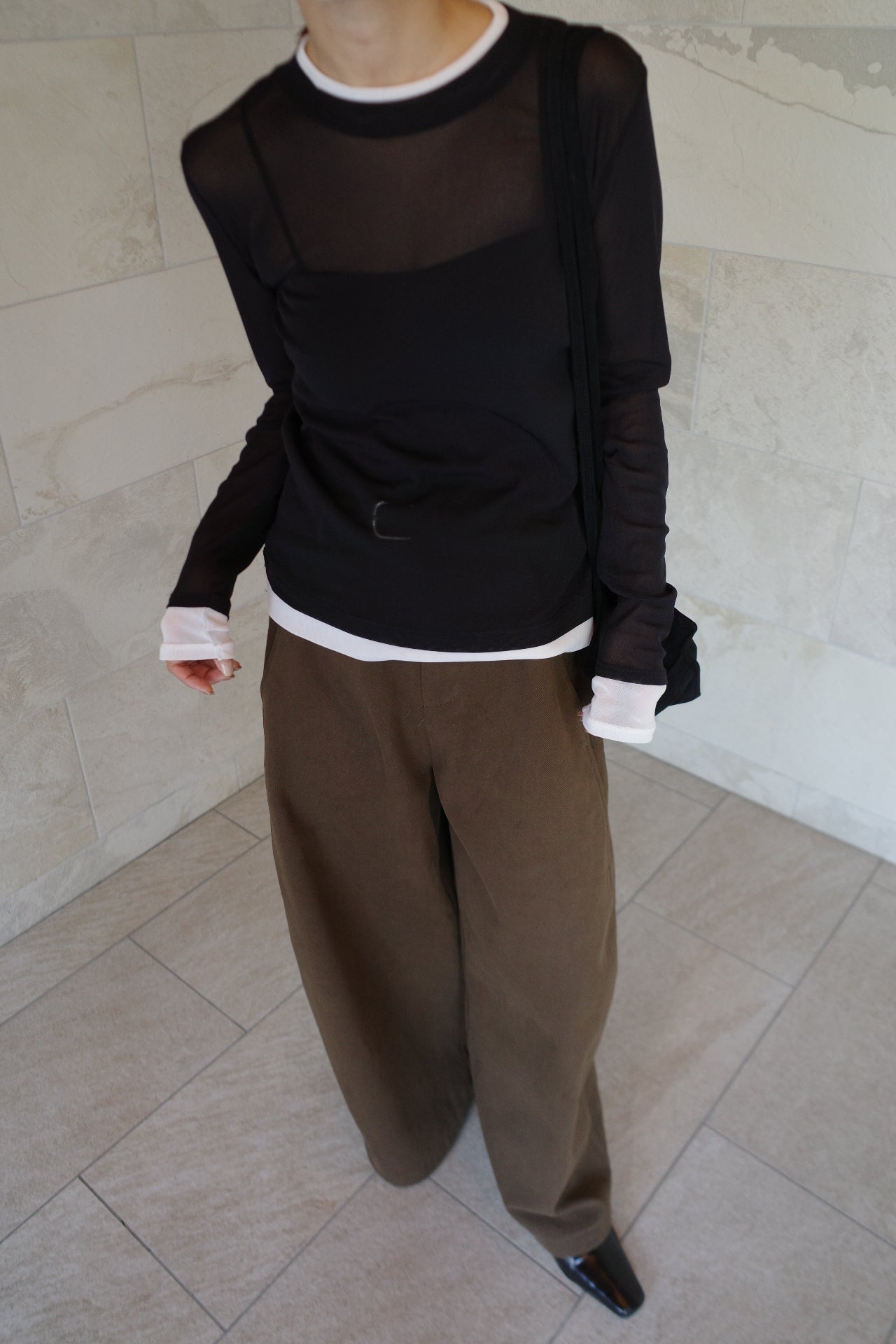 Layered see-through top