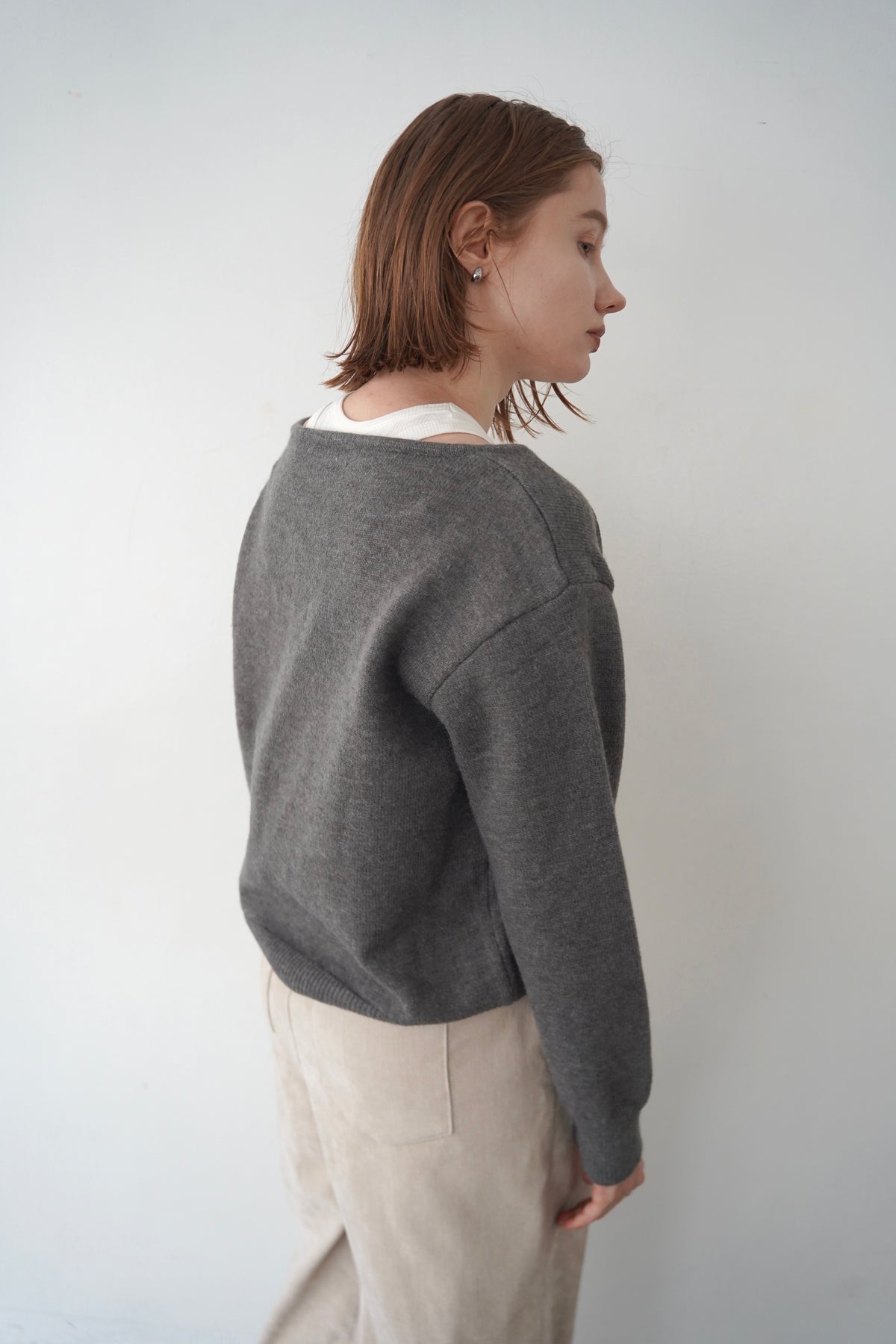 【予約販売】-10月下旬発送-Deep Vneck layered knit SET