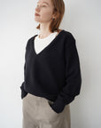 【予約販売】-10月下旬発送-Deep Vneck layered knit SET