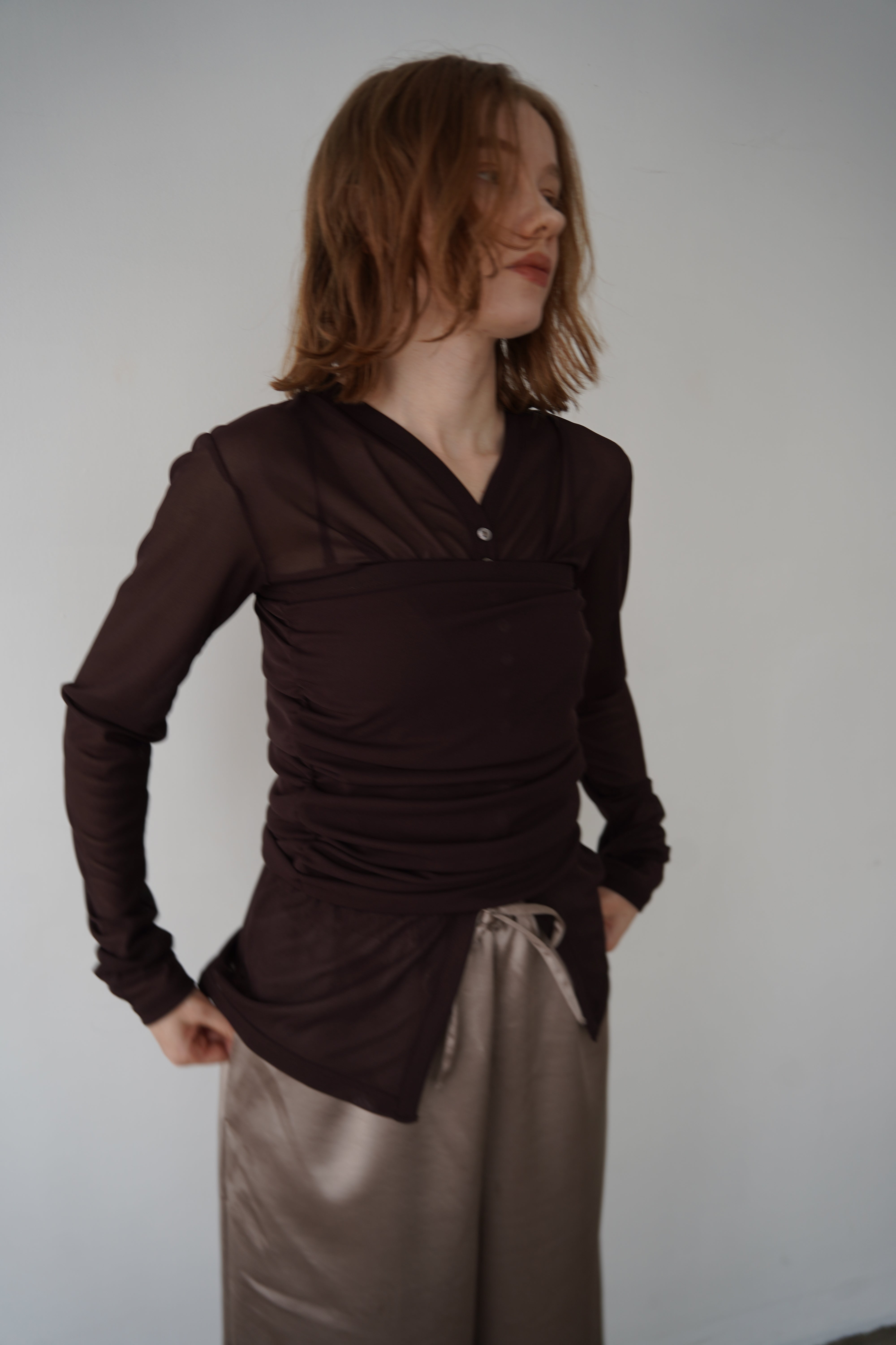 Sheer bustier cardigan