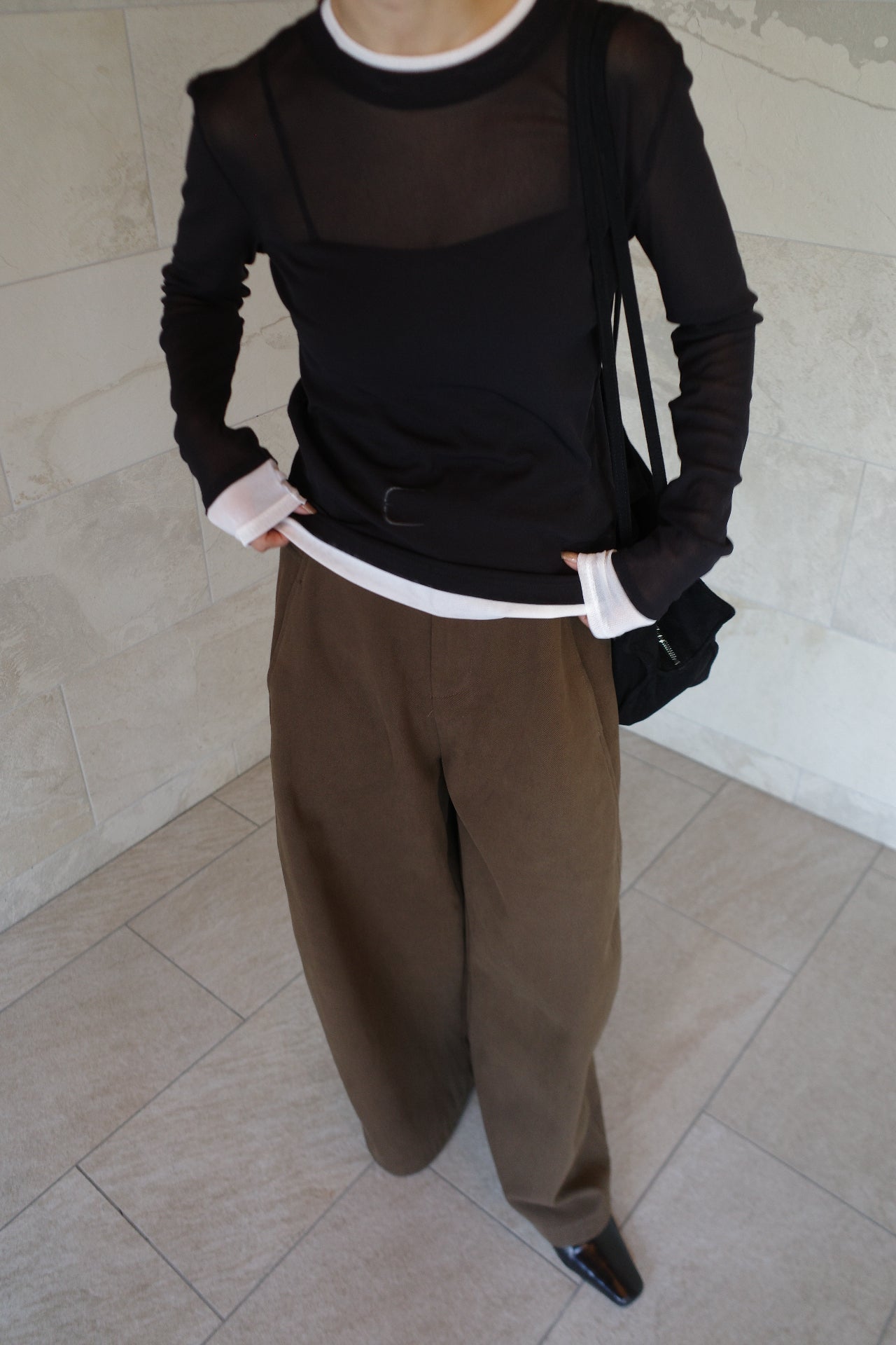 Layered see-through top