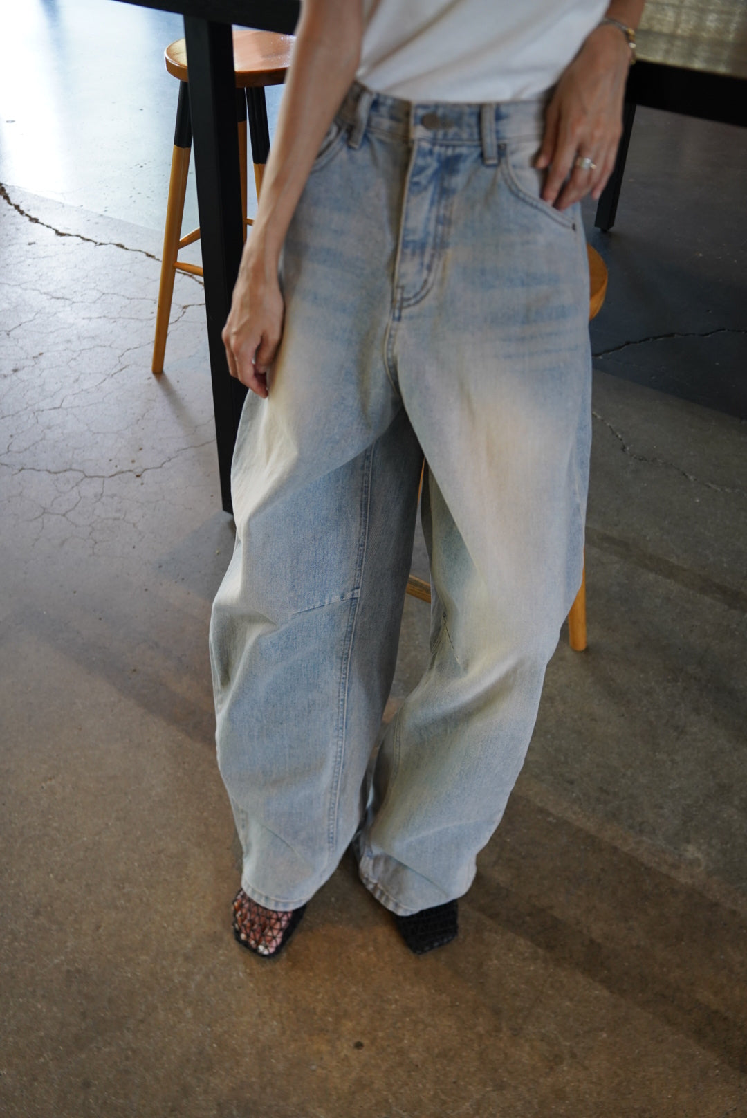 Balloon denim pant
