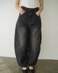 Curve balloon denim pants