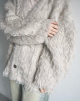Shaggy mohair cardigan