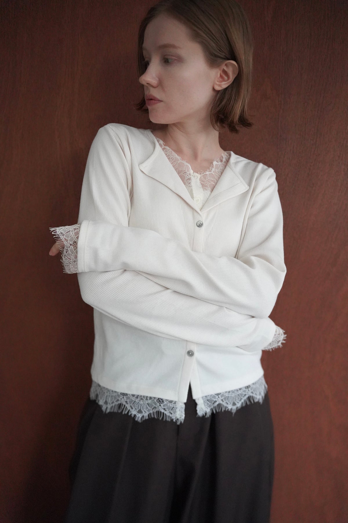 Cut lib race docking cardigan