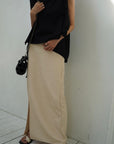 Jacquard slit skirt